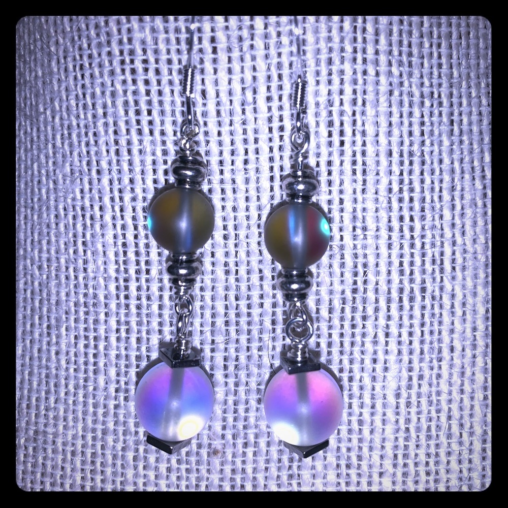 Mystic Aura Quartz earrings. Handmade - Picture 2 of 6